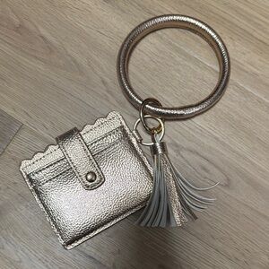 Gold Wristlet Keychain with Tassel